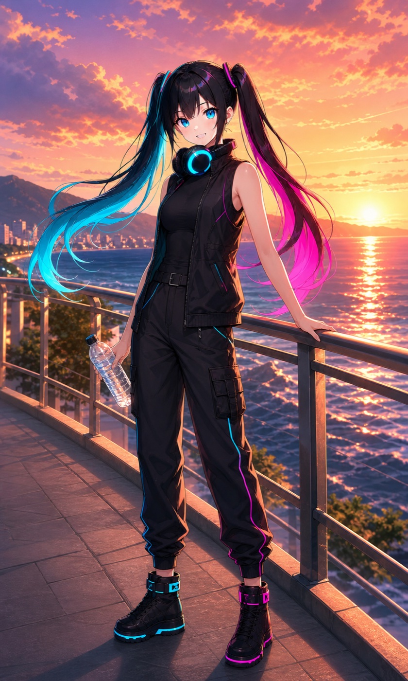 夕暮れの海沿いを描いたDJ RUGA