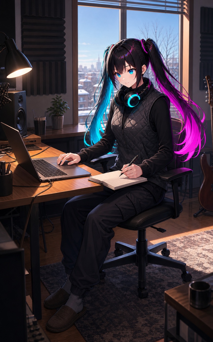 窓辺の集中時間を描いたDJ RUGA